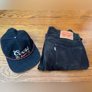 Corduroy Bundle - Coors Hat + Levis pants